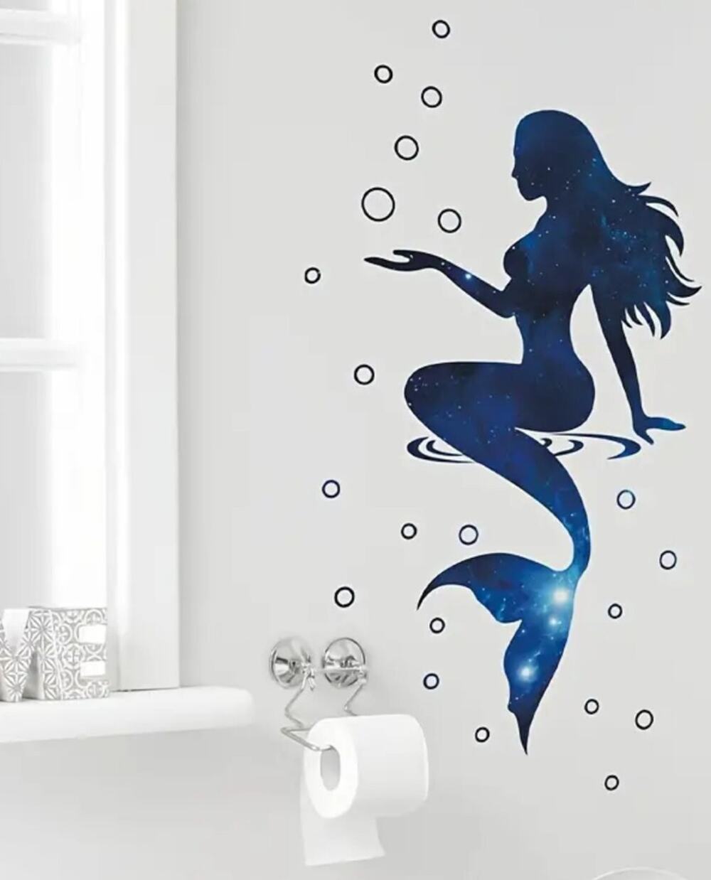 Vinyl Blue Mermaid Magic Peel & Stick Wall Sticker - Waterproof, Removable Decor
